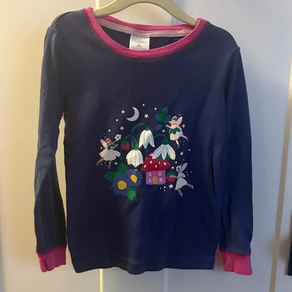 Mini Boden Navy and Pink Kids Pajama Set - Picture 1 of 2